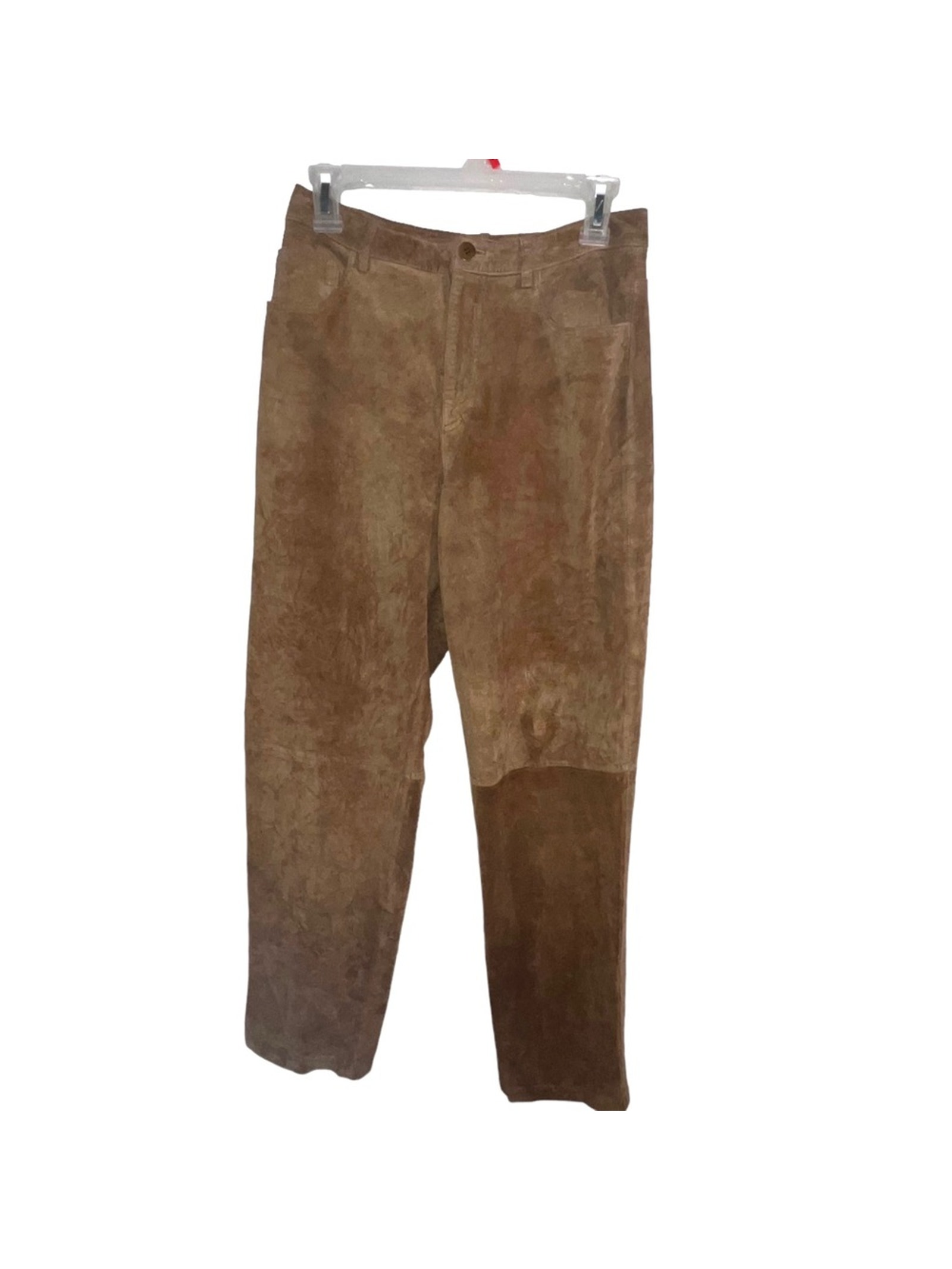 Nordstrom Womens Leather Pants Size 6 Brown Suede Washable Sz 6